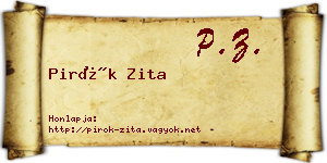 Pirók Zita névjegykártya